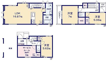 道路からのプライバシーを確保しやすい「2階リビング」を採用♪広々16.87帖のLDK！対面キッチンからはLDK全体を見渡せます♪2面バルコニーがあるので、大量の洗濯物も布団干しも楽々です♪ 