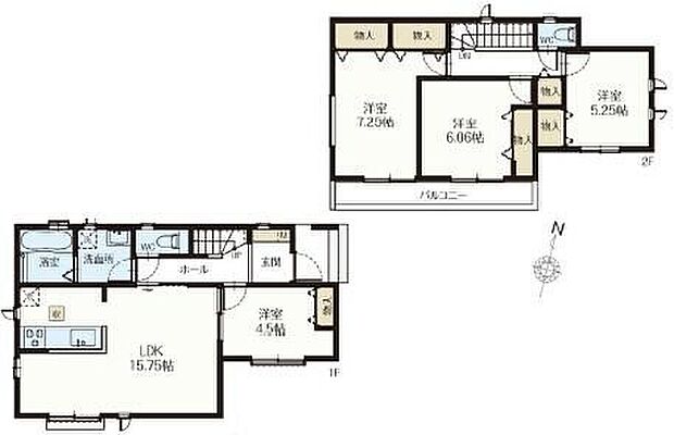 【4LDK】各居室にたっぷり収納完備で、お部屋がすっきり片付きます◎家族が増えても安心なトイレ2か所☆水回りのまとまった家事導線スムーズな間取り♪