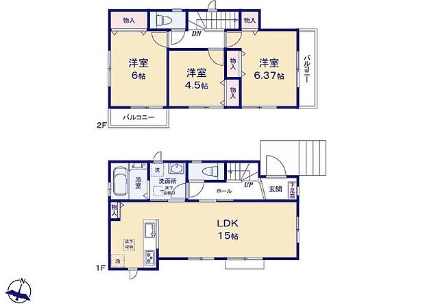 (B号棟)、価格3690万円、3LDK、土地面積104.97m2、建物面積78.89m2