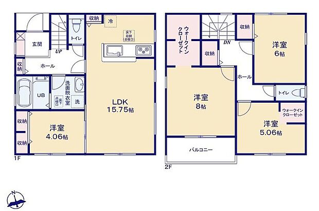 (2号棟)、価格3290万円、4LDK、土地面積205m2、建物面積101.03m2