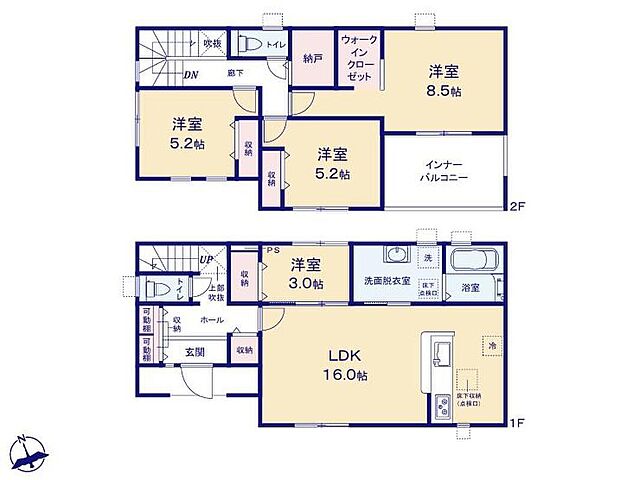 (1号棟)、価格2580万円、4LDK+S、土地面積186.6m2、建物面積110.13m2