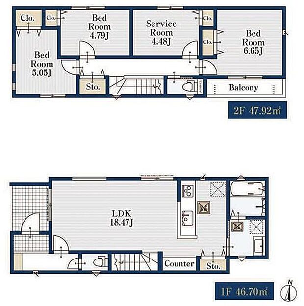 (１号棟)、価格4,980万円、3LDK+S、土地面積107.89m2、建物面積94.62m2