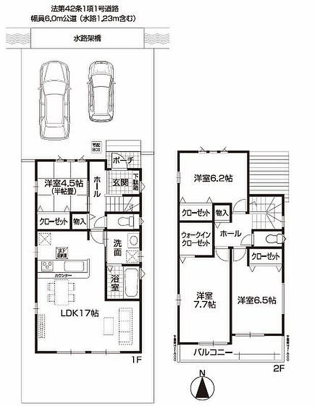 【全体区画図】名古屋市第2守山区川北町、限定1棟
1号棟 3,190万円
お車2台駐車可能、南向きの広いお庭付き♪