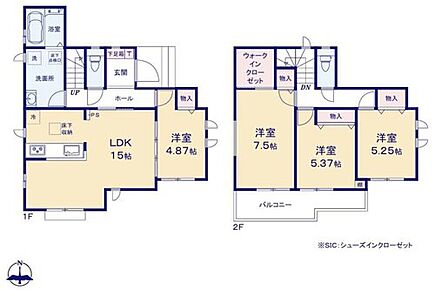 対面式キッチン仕様の明るい約１５帖のリビング♪
全居室南向きで日当たり良好☆
大きな荷物も収納可能なウォークインクローゼット付き♪
日当たり良好な南向きのワイドバルコニー♪ 