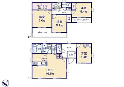 対面式キッチン仕様の明るい１６．５帖のリビング♪
大きな荷物も収納可能な広々ウォークインクローゼット付き♪
各居室や廊下、リビングに収納スペースが充実♪
日当たり良好な南東向きのバルコニー♪ 