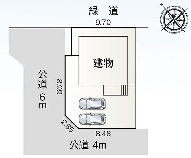 【全体区画図】小牧市光ヶ丘2丁目
1号棟 3,330万円
角地、3台駐車可能♪