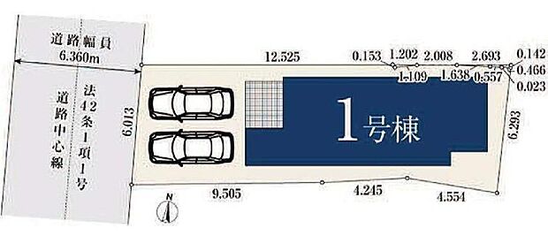 【全体区画図】昭和区伊勝町
並列２台駐車可能☆
１号棟　４，９８０万円