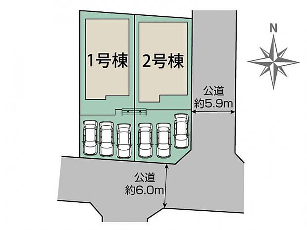 半田市花田町1丁目2期2棟 区画図