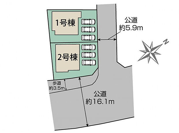 知多市つつじが丘3丁目2棟 区画図