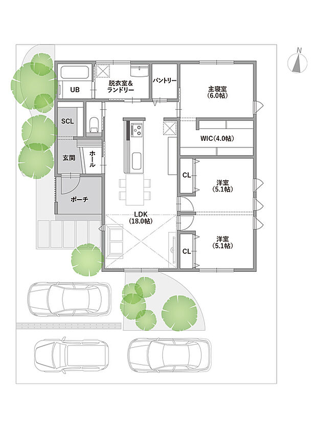 3LDK+ＷＩＣ+ＳＣＬ+パントリー
