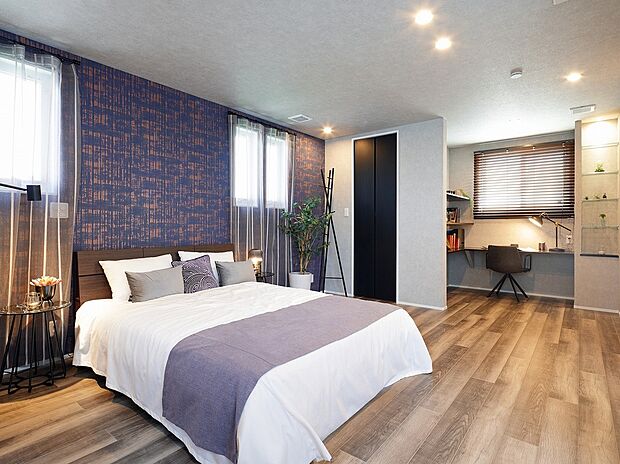 【多機能な主寝室】スタディースペースやママコーナーなど、プライベートエリアが充実した主寝室。