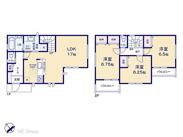 【3LDK】◆2号棟◆～Floor plan～　図面と異なる場合は現況を優先致します。