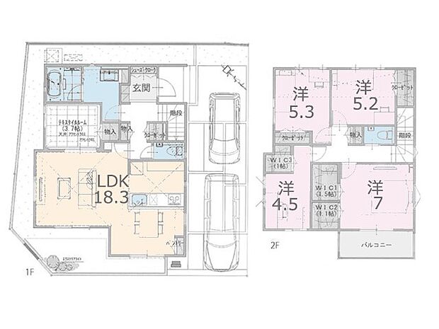 【5LDK】◆1号棟◆～Plot map～図面と異なる場合は現況を優先