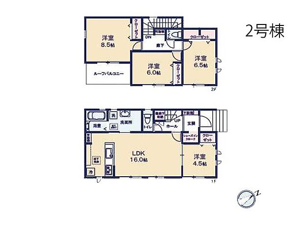 【4LDK】◆２号棟◆～Floor plan～　図面と異なる場合は現況を優先致します。