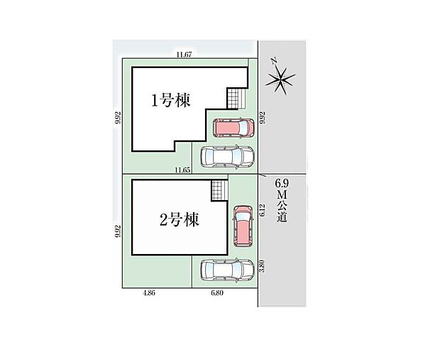 【区画図】~Plot map~ 図面と異なる場合は現況を優先