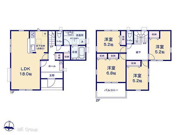 【4LDK】◆２号棟◆～Floor plan～　図面と異なる場合は現況を優先