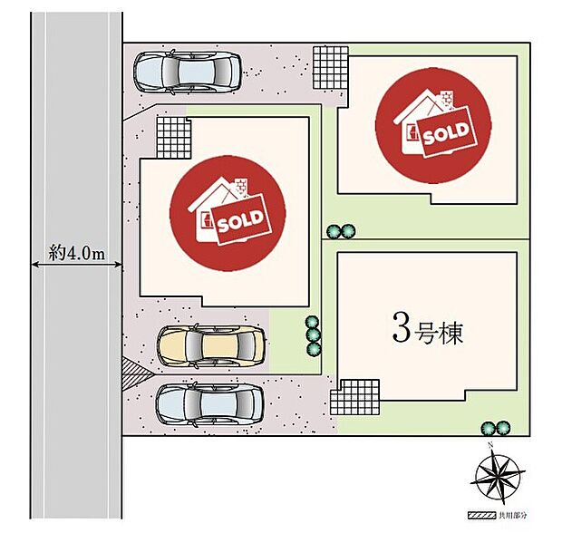 駐車スペース確保しました♪空いたスペースは自転車置き場にも◎
南向きで日当たり良好です♪♪