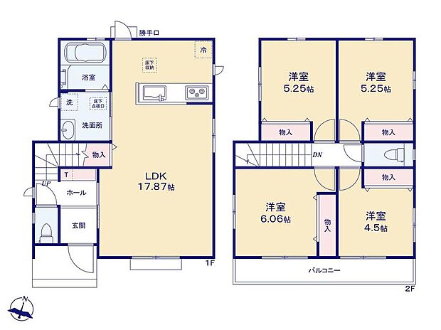 (A号棟)、価格3590万円、4LDK、土地面積120.27m2、建物面積90.87m2
