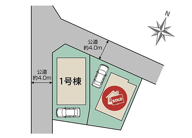 二方向からの通風・採光を望める角地を含む、全2棟！
東南向きで暖かな朝日を取り込めます☆