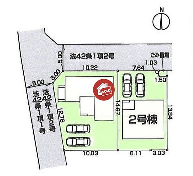 車種により並列2台駐車できるカースペースを完備しております。空いたスペースにはご家族の自転車駐輪も可能です♪