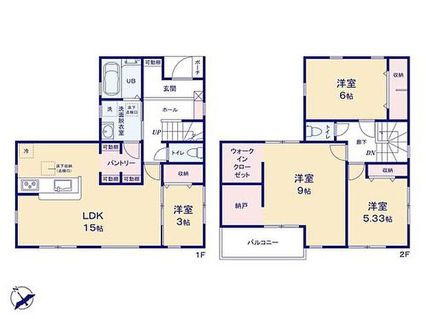 (1号棟)、価格 万円、4LDK、土地面積140.1m2、建物面積100.44m2