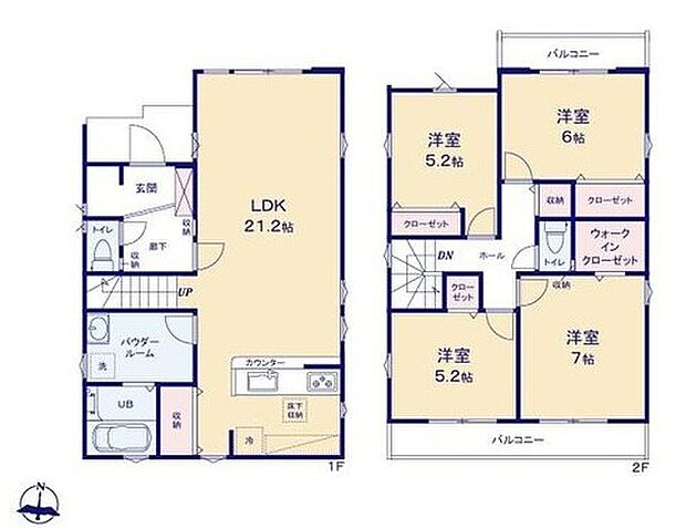 (2号棟)、価格5399万円、4LDK、土地面積107.26m2、建物面積108.47m2