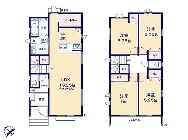(A号棟)、価格4490万円、4LDK、土地面積125.28m2、建物面積96.88m2