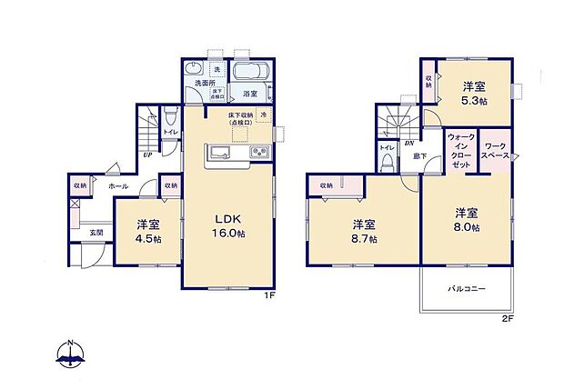 (1号棟)、価格2880万円、4LDK、土地面積166.14m2、建物面積104.33m2