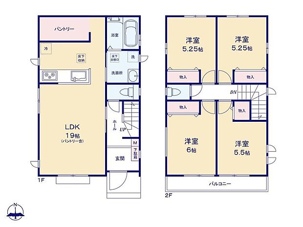 (A号棟)、価格4190万円、4LDK、土地面積127.06m2、建物面積93.98m2