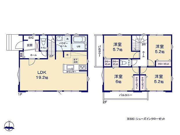 (2号棟)、価格6499万円、4LDK、土地面積123.76m2、建物面積97.71m2