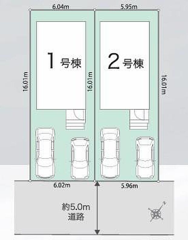 カースペースは車種により2台分完備!
家族分の自転車を駐輪したり、来客用の駐車スペースとしてもお使いいただけます。
南側道路なので採光もたっぷり取り込める配置です♪