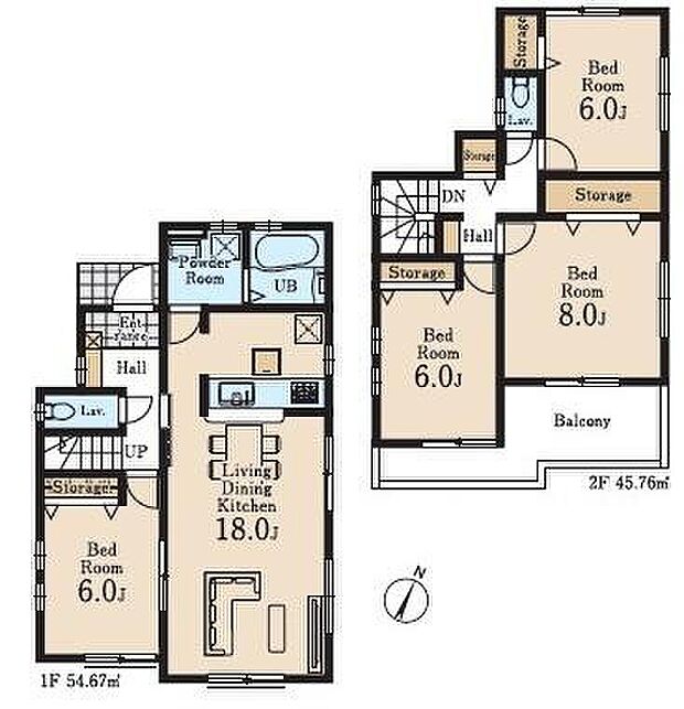 (1号棟)、価格3699万円、4LDK、土地面積142.26m2、建物面積100.43m2