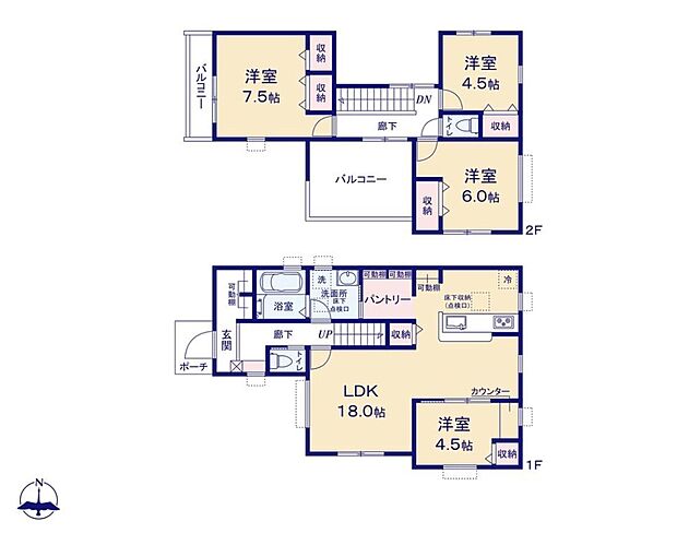 (1号棟)、価格4180万円、4LDK、土地面積148.7m2、建物面積100.44m2