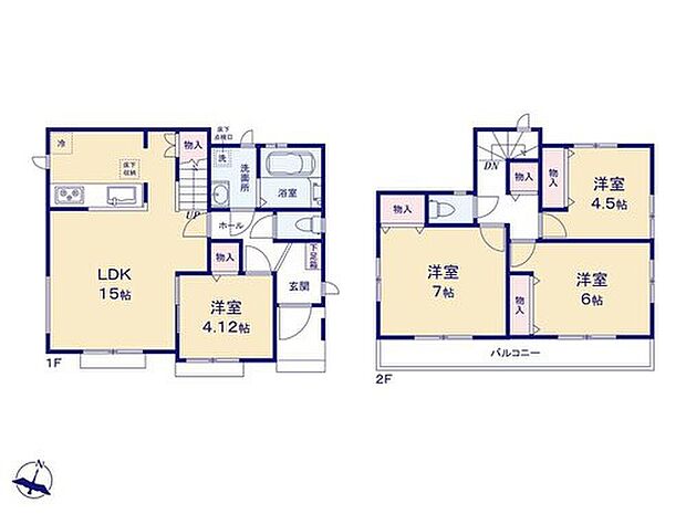 【4LDK】◇2WAYで活用できる洋室のあるお住まい◇
LDK横の洋室は、個室としてもLDKからの続き間としてもご利用可能です☆
全居室収納完備に加え、2階廊下にも収納をご用意しております♪