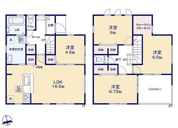 【4LDK】対面式キッチンですので、お食事の準備をしながらご家族との会話を楽しめます☆
水回りも集中しているので、家事の動きがらくちんです♪