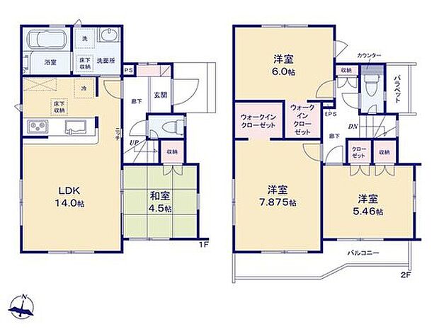 【4LDK】しっかりサイズな「WIC」を2室に設置！かさばる冬物衣類も安心☆
キッチンに「食洗機」をご用意☆食後もご家族とゆっくりできますね♪
LDK横の和室は、来客時やお子様のお昼寝などにも大活躍！