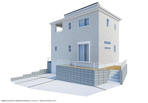 【完成予想図(外観)】☆洗練されたデザインのお洒落なお住まい♪ゆとりの広さを誇る魅力あふれる邸宅になる予定☆完成が楽しみですね◎


