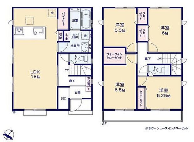 【4LDK】2階に居室をまとめてプライベートの時間も充実♪
2部屋から出入り可能のバルコニーは洗濯動線も
スムーズに◎対面式キッチンからはLDKで過ごす
家族と会話を楽しめます☆