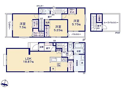 LDKは家族の一体感を感じられる広々スペース。
家族と過ごす時間を大切にする方にぴったりのゆとりの住空間です♪ 