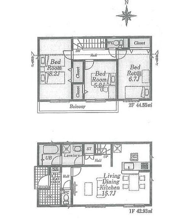 【3LDK】全居室南向きの明るいお住まい♪
大型SICには、小さなお子様の自転車や、ベビーカーもスッキリ収納出来ます◎
ひろびろ8.2帖の主寝室も魅力です☆