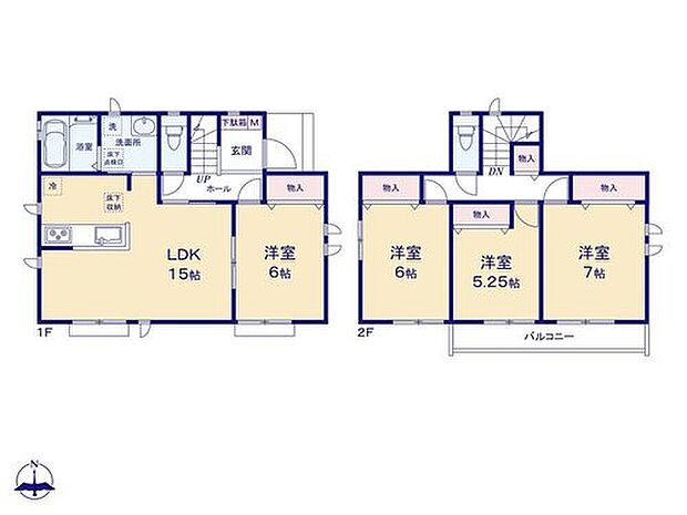 【4LDK】全居室南向きの明るいお住まい◎春はあたたかく気持ちの良い陽射し入ります♪
1階洋室は、2WAY仕様で移動が便利！テレワークや客間、お子様の遊ぶスペース等、様々な使い方が可能です☆