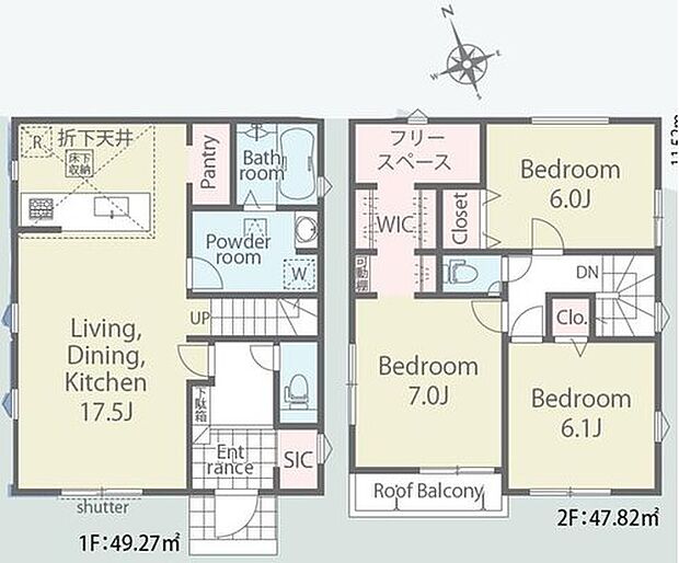 【3LDK】SIC・WIC・パントリーが揃った収納充実のお住まい◎
WICの先には、テレワークにも便利なフリースペース!窓も付いているので、1つの小さなお部屋として、その他にも様々な用途でお使い頂けます♪