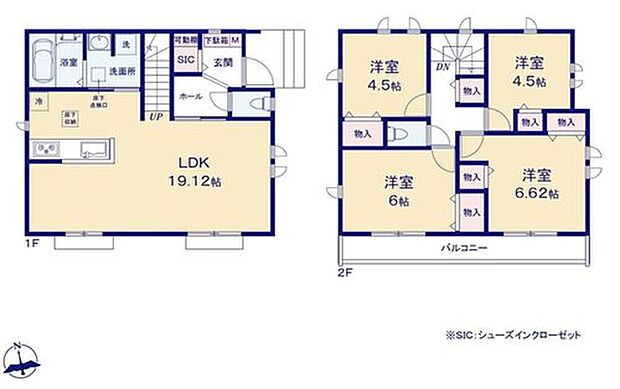 【4LDK】玄関にはシューズインクローゼットも完備♪お客様を迎える玄関をいつもスッキリさせられます♪