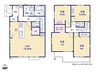 「SIC」「WIC」の他「リビング収納」など、住まいが整う間取り☆
収納家具だけでいっぱいにならないので、お気に入りの家具が置けますね♪
各居室は個室感ありプライベートも充実です☆ 