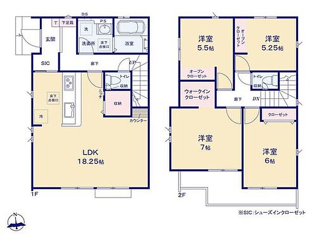 【4LDK】「SIC」「WIC」の他「リビング収納」など、住まいが整う間取り☆
収納家具だけでいっぱいにならないので、お気に入りの家具が置けますね♪
各居室は個室感ありプライベートも充実です☆