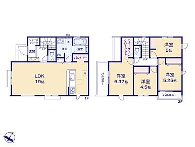 ◇19帖の広々としたリビング！インテリアを考えるのも楽しみになりそう♪
◇SICやWIC、パントリー付きの収納豊富な間取り♪
◇2面バルコニーで通風・採光ともに良好！ 