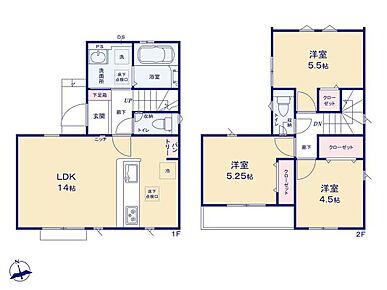 南に広く面したLDKは、日当たり良好です◎個室感のある居室は、ご家族それぞれゆったりとお寛ぎ頂けます♪全居室収納完備でお部屋のキレイも保てそうですね♪♪ 