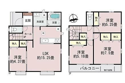 対面式キッチンからはリビング全体を見渡せる間取りです♪小さなお子様の様子を見ながら、家事が出来ますね♪2階居室は個室感のある間取り☆プライベートタイムも充実ですね☆ 