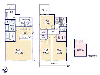 3面採光のLDK♪また、居室は全て2面採光の明るい間取り♪主寝室には、大容量のWIC完備！家族の冬物をまとめて収納するのにも便利です◎ 