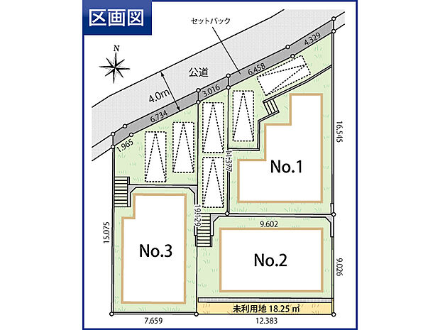 【区画図】カースペース２台。閑静な住宅地にそれぞれの家庭のそれぞれの生活スタイルに合った、個性ある快適で楽しい暮らしを叶えます♪